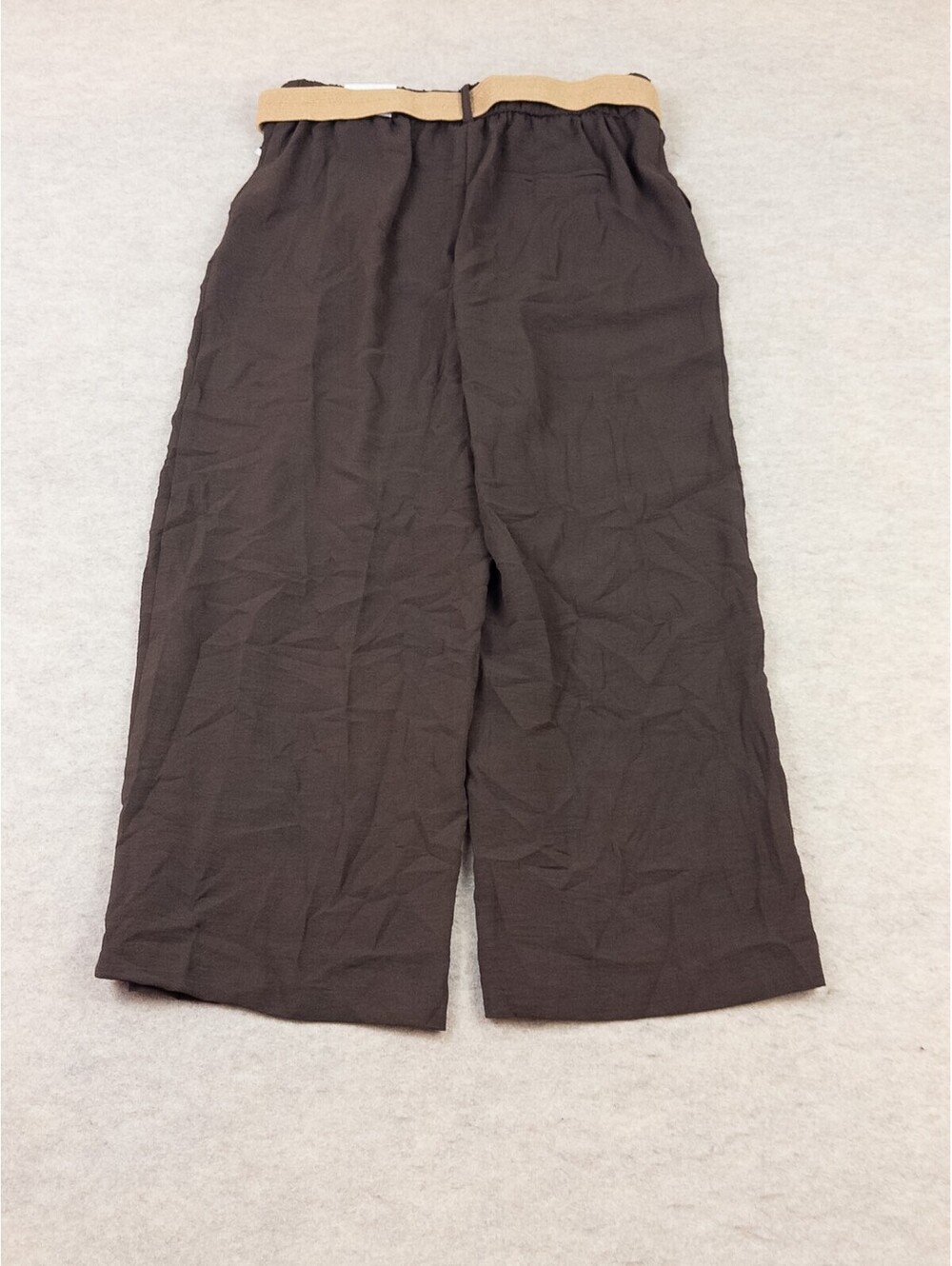 Jules & Leopold Wide Leg Crop Trousers with Belt Brown Medium, N/WT